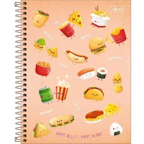 Caderno Espiral Capa Dura Universitário 1 Matéria Taste 80 Folhas Tilibra Laranja