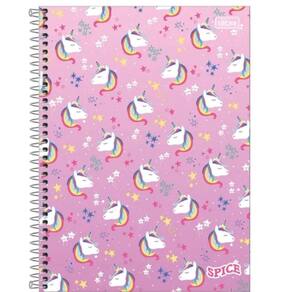 Caderno Espiral Capa Dura Universitário 1 Matéria Spice Feminino 80 Folhas Tilibra Unicórnio