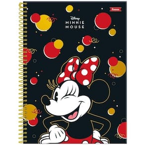 Caderno Espiral Capa Dura Universitário 1 Matéria Disney Minnie Mouse 80 Folhas Foroni Estampa 1
