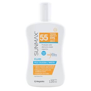 Protetor Solar Sunmax Fluid Pele Oleosa e Mista FPS 55 Loção Fluida com 120ml
