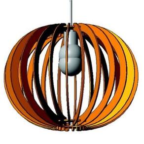 Luminária Teto Tipo Pendente Lua Cheia Mdf - Completa Cor: Mdf Cru