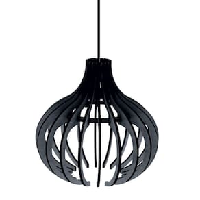 Luminária Teto Tipo Pendente Diana Mdf - Completa Cor: Preta
