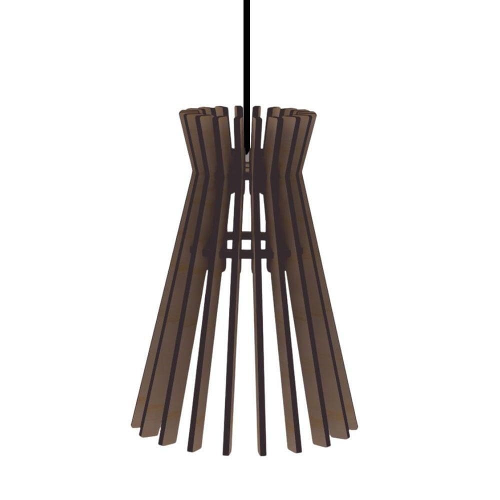 Luminária Teto Tipo Pendente Havana Mdf - Completa Cor: Marrom