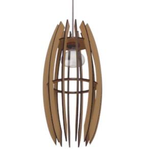Luminária Teto Tipo Pendente Espinhos Mdf - Completa Cor: Marrom