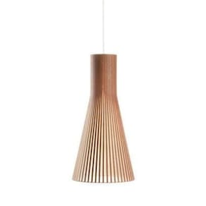 Luminária Teto Tipo Pendente Funil Mdf - Completa Cor: Mdf Cru