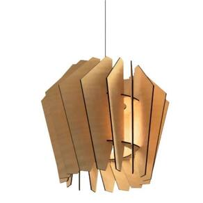 Luminária Teto Tipo Pendente Espiral Mdf - Completa Cor: Mdf Cru