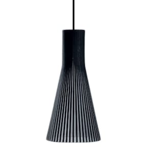 Luminária Teto Tipo Pendente Funil Mdf - Completa Cor: Preta