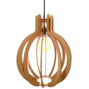 Luminária Teto Tipo Pendente Jupiter Mdf - Completa Cor: Mdf Cru