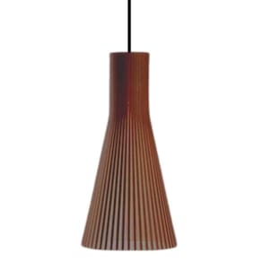 Luminária Teto Tipo Pendente Funil Mdf - Completa Cor: Marrom