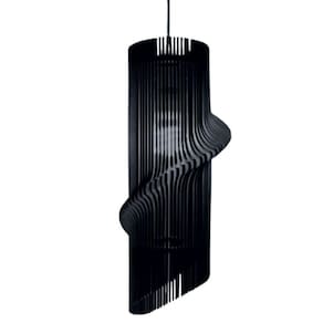 Luminária Teto Tipo Pendente Maia Mdf - Completa Cor: Preta