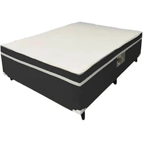 Cama Box Alto Nivel Casal com Molas Ensacadas 138x188x60cm Cor Preto