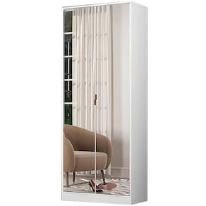 Sapateira Grife 2 Portas com Espelho e 1 Gaveta Demobile Cor Branco