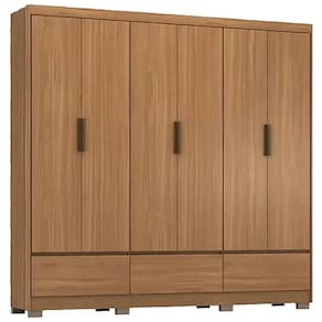 Guarda Roupa Himalaia Casal 6 Portas 3 Gavetas Demobile Cor Amendoa