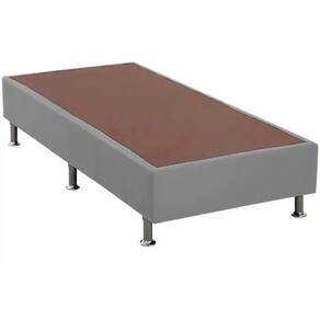Base Cama Box Solteiro Suede 25x88x188 Cor Cinza