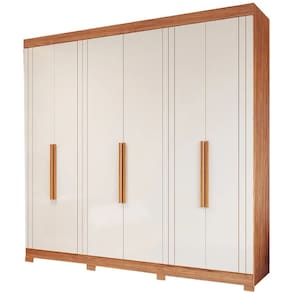 Guarda Roupa Cecilia Casal 6 Portas 6 Gavetas Panan Cor Cinamomo Off White
