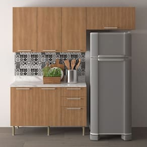 Armário Modulado para Cozinha Compacta 200cm Freijó 4 Peças CZ3100