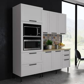 Cozinha Modulada 100% MDF Torre Quente Branco 4 Peças CZ3300