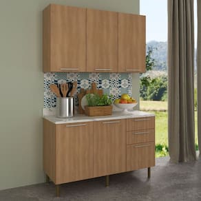 Armário Cozinha Compacta Modulada 120cm Freijó 3 Peças CZ3100