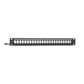 Patch Panel Blindado Descarregado Intelbras, Com 24 Portas, Guia Traseira, PPDB24P