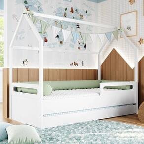 Cama para Quarto Infantil com Casinha Tivoli Branco