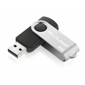 Pendrive 8GB Multilaser Pd587Twist Preto USB 2.0