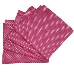 Kit 4 Guardanapos De Tecido Algodão Poá Pink 39Cmx39Cm