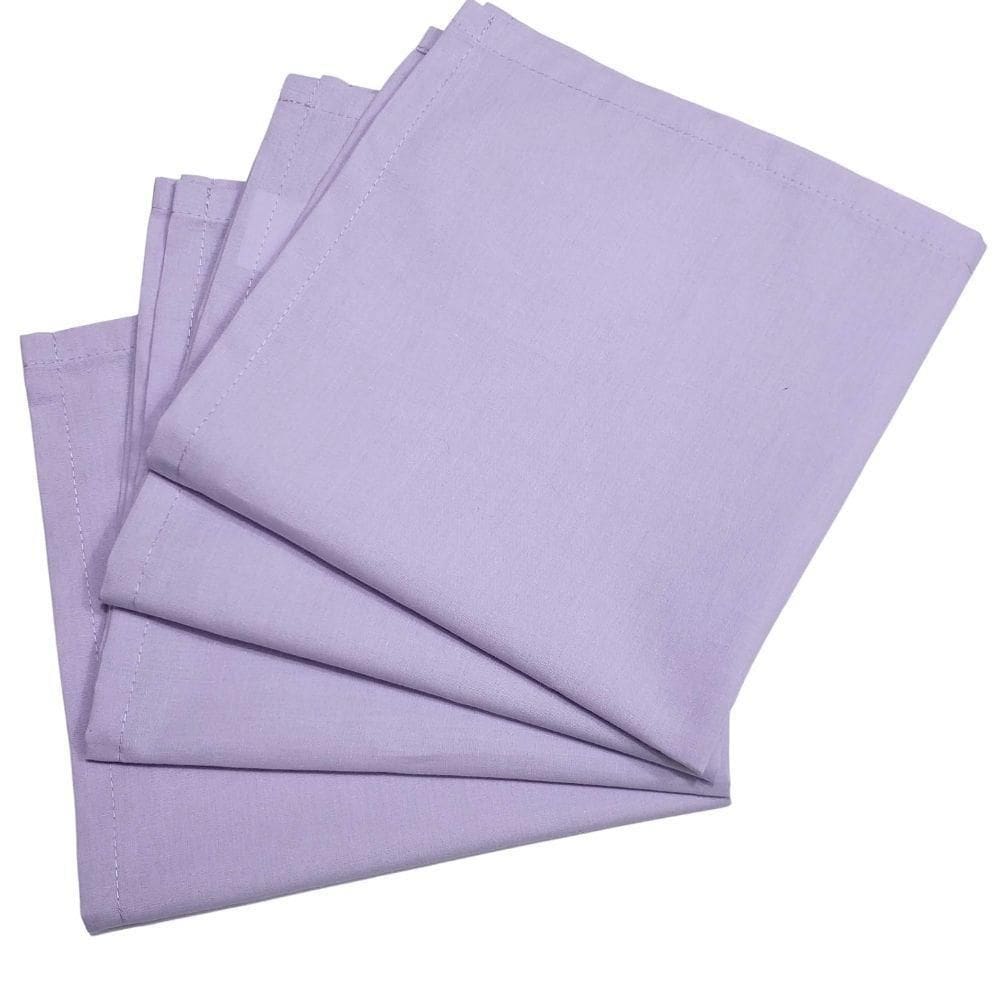 Kit 4 Guardanapos De Tecido Algodão Lilás 39Cmx39Cm
