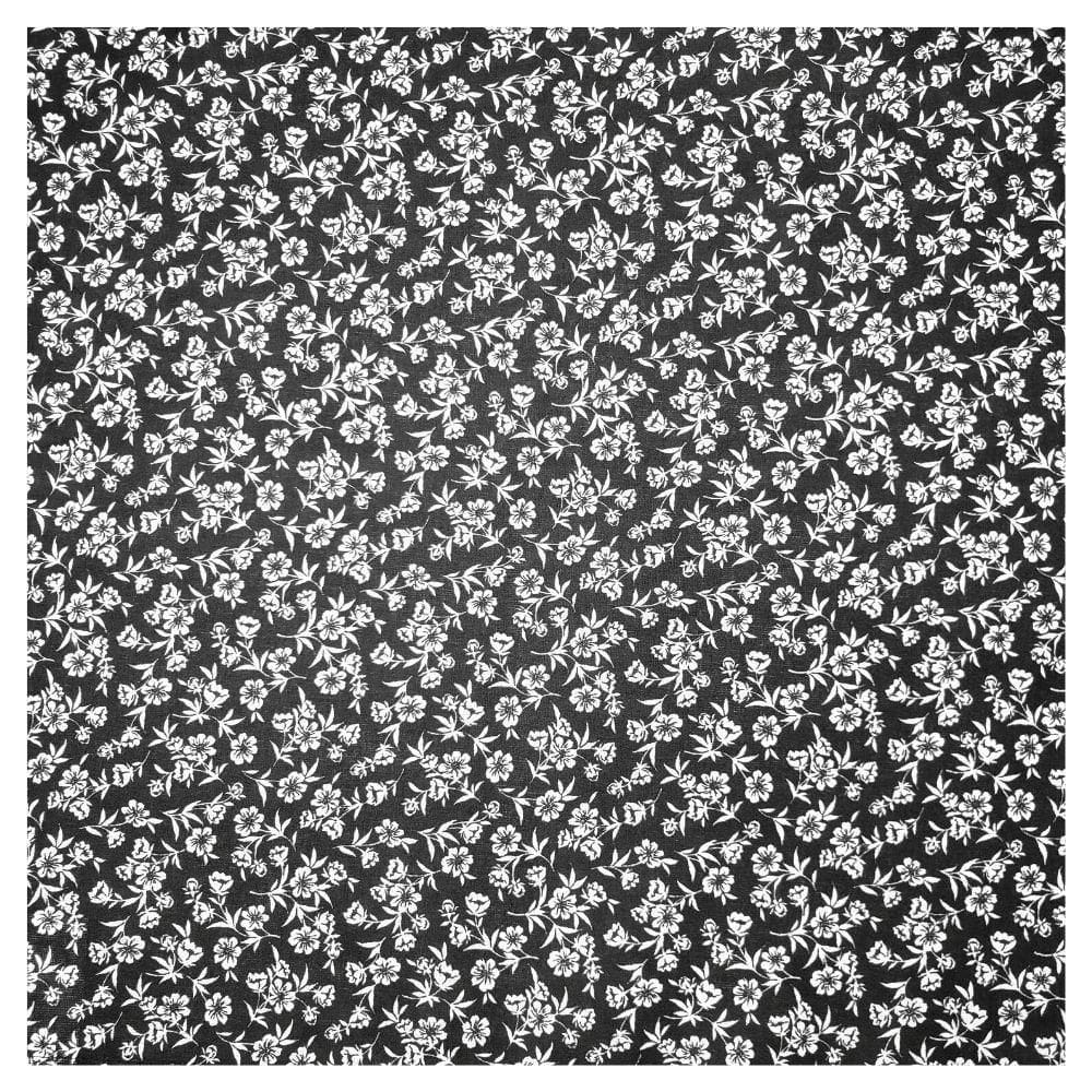 Kit 4 Guardanapos De Tecido Floral Black Algodão 39Cmx39Cm