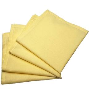 Kit 4 Guardanapos De Tecido Amarelo Pastel Algodão 39Cmx39Cm