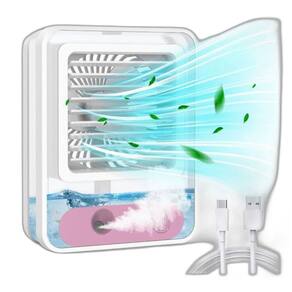 Mini Ventilador Abajur Climatizador Umidificador Portátil