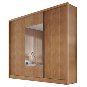 Guarda Roupa Casal Medelim 3 Portas 4 Gavetas Cumaru 23 com Espelho - Novo Horizonte