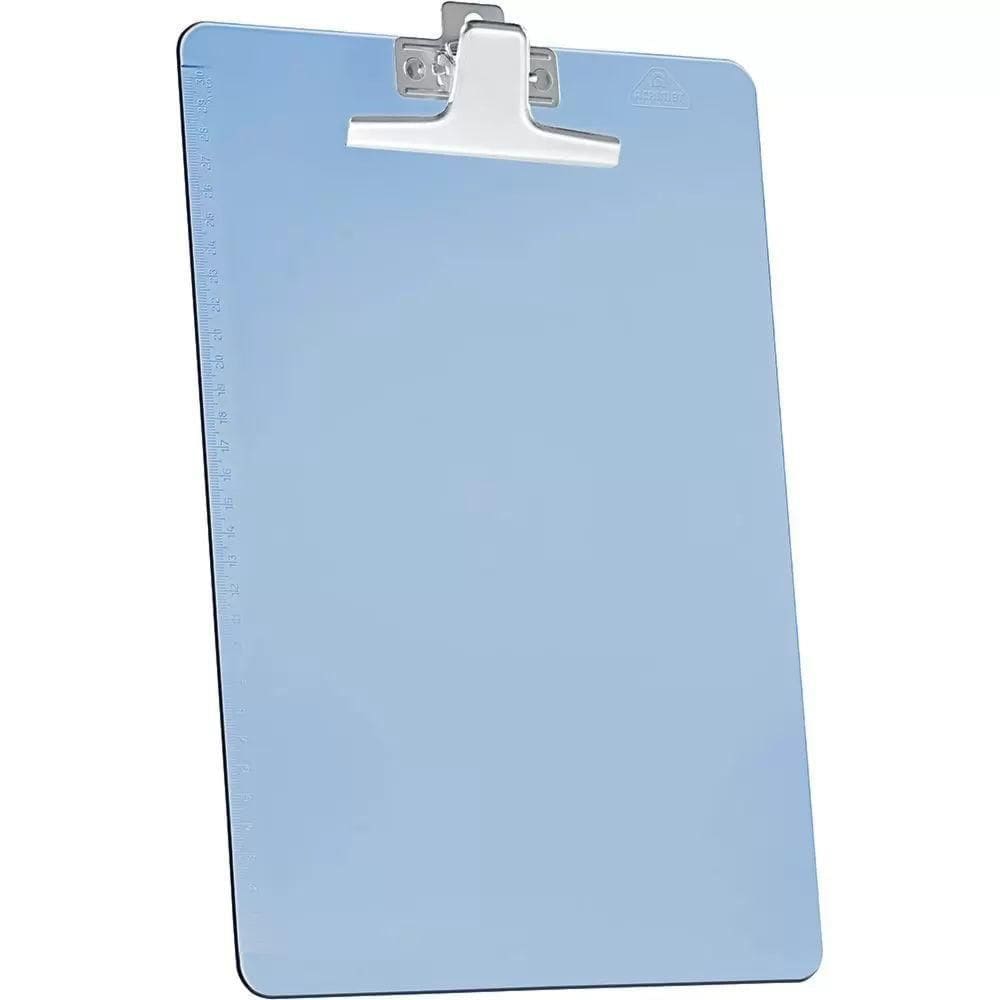Prancheta 1/2 com Prendedor Metálico Azul Clear - Acrimet