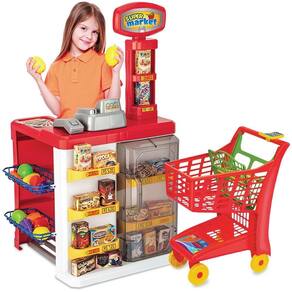 Mercadinho Supermarket com Bip Luz 8039 Vermelho- Magic Toys