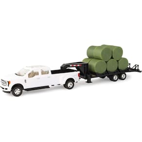 Miniatura Pick Up Ford F-350 Com Trailer e Fenos 1/32 ERTL