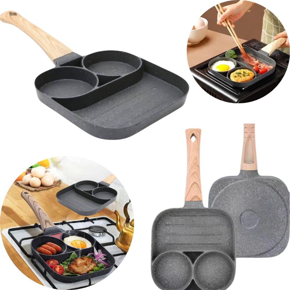 Frigideira Antiaderente Multifuncional 3 em 1 De Cerâmico Para Fritar Hambùrgue Ovo Carne