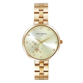 Relógio MONDAINE feminino dourado estrela 32671LPMVDE1