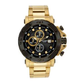 Relógio MONDAINE masculino cronógrafo dourado 99755GPMVHS2
