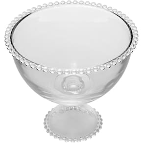 Saladeira Cristal Pé Pearl Wolff Bolinha Tigela Bowl Saladas 21x19cm