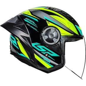 Capacete LS2 Of616 S Airflow Il Draze Preto e Amarelo