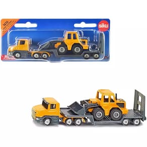 Miniatura Caminhão Prancha Com Pá Carregadeira Siku Esc 1/55