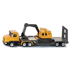 Miniatura 1/87 Caminhão Plataforma e Escavadeira Hidráulica