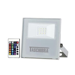 Refletor Taschibra Led Tr Slim 10W Luz Rgb Branco Bivolt