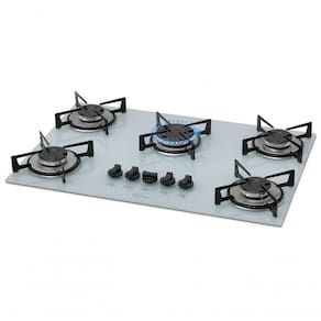 Fogão Cooktop Fischer 5 Bocas Gás Mesa Vidro - Branco 1642-6986 Bivolt