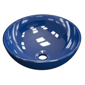 Cuba Pia De Apoio Para Banheiro Redonda Bowl 30 C08 Azul Escuro