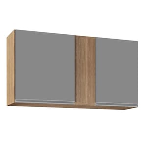 Armário Aéreo 100cm 2 Portas Indiana Castanho cinza
