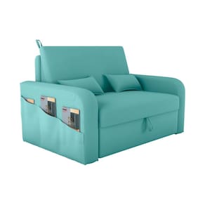 Sofá Cama com Baú 2 Lugares 140cm Lady Day Verde Matrix