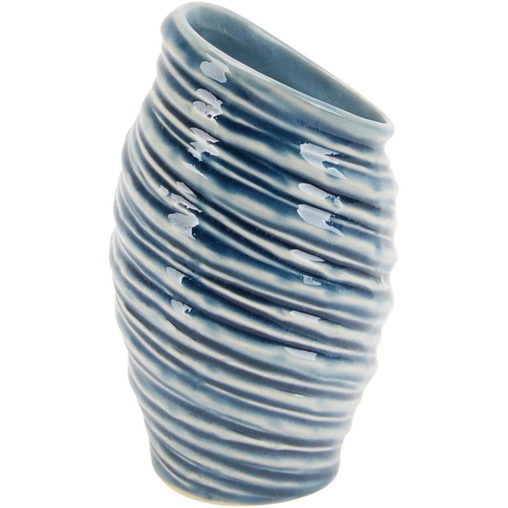Ninon Vaso 16X9X9Cm Cerâmica Azul