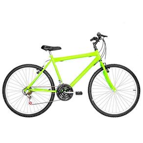 Bicicleta Masculina Aro 26 Mtb Alumínio Natural 18 Marchas Cor Verde Claro