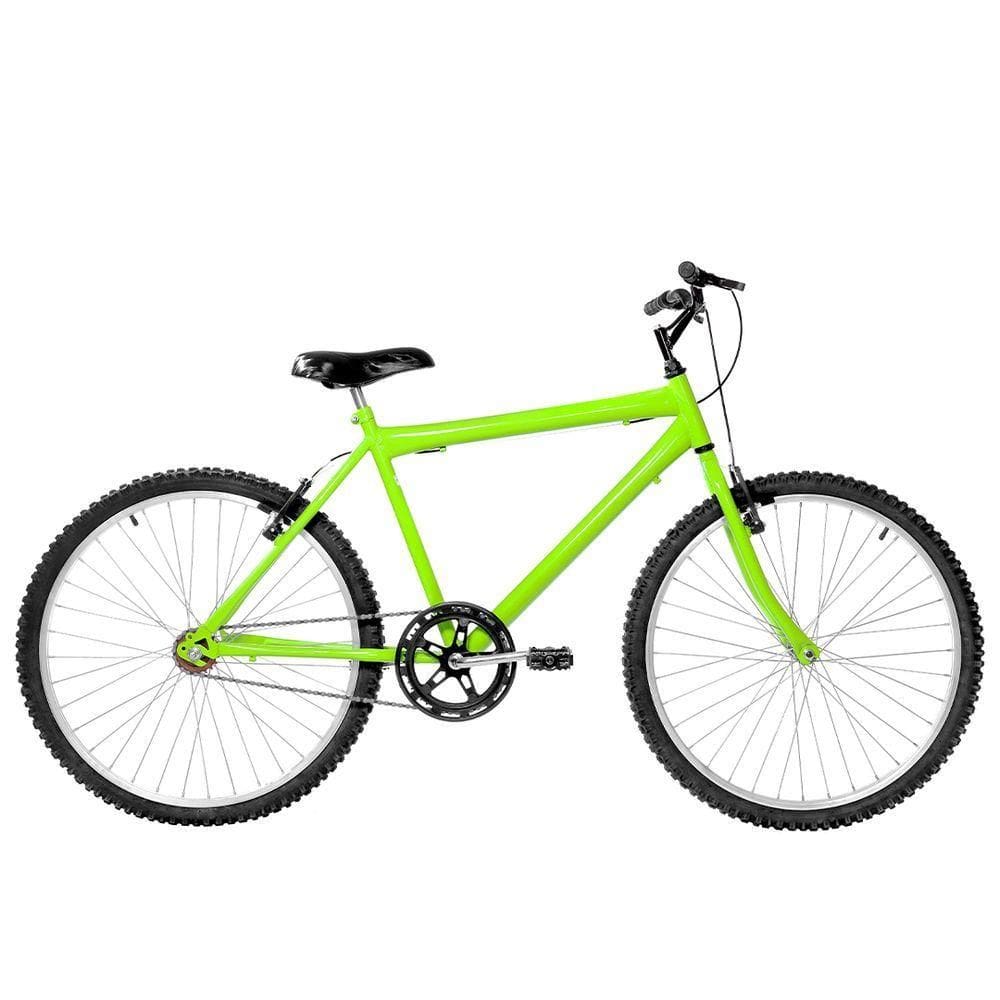 Bicicleta Masculina Aro 26 Mtb Alumínio Natural Cor Verde Claro
