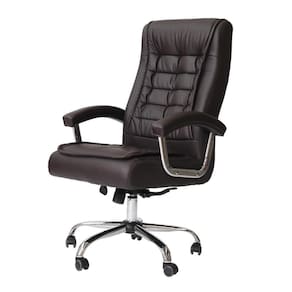 Cadeira De Escritório Presidente Alta Executiva Ergonômica Giratória Molas Ensacadas Pillow Top Marrom